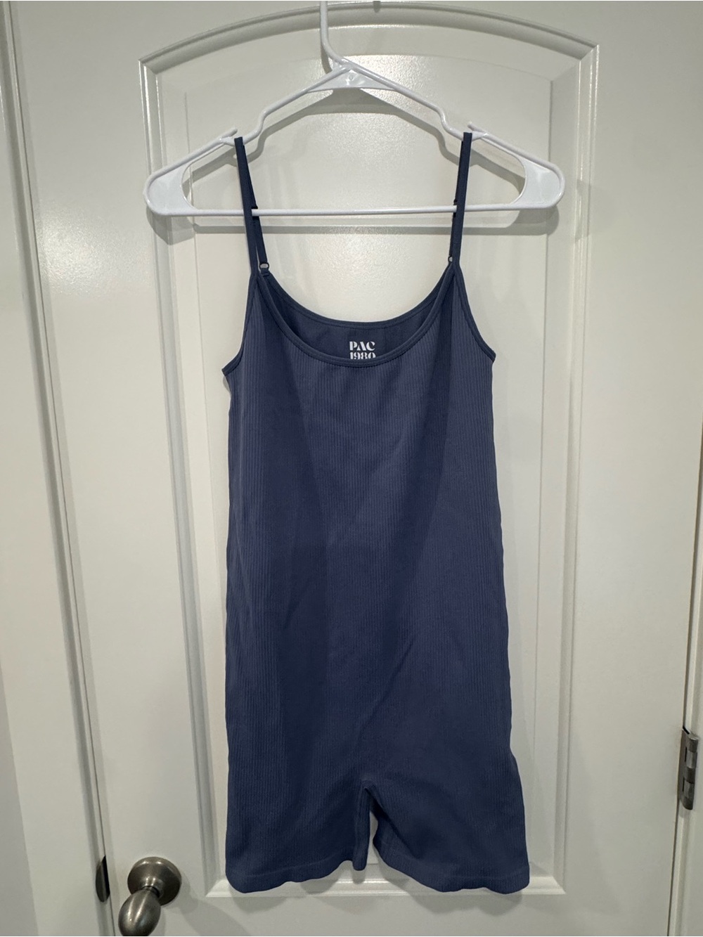 Pac 1980 Navy Ribbed Romper - Adjustable Straps